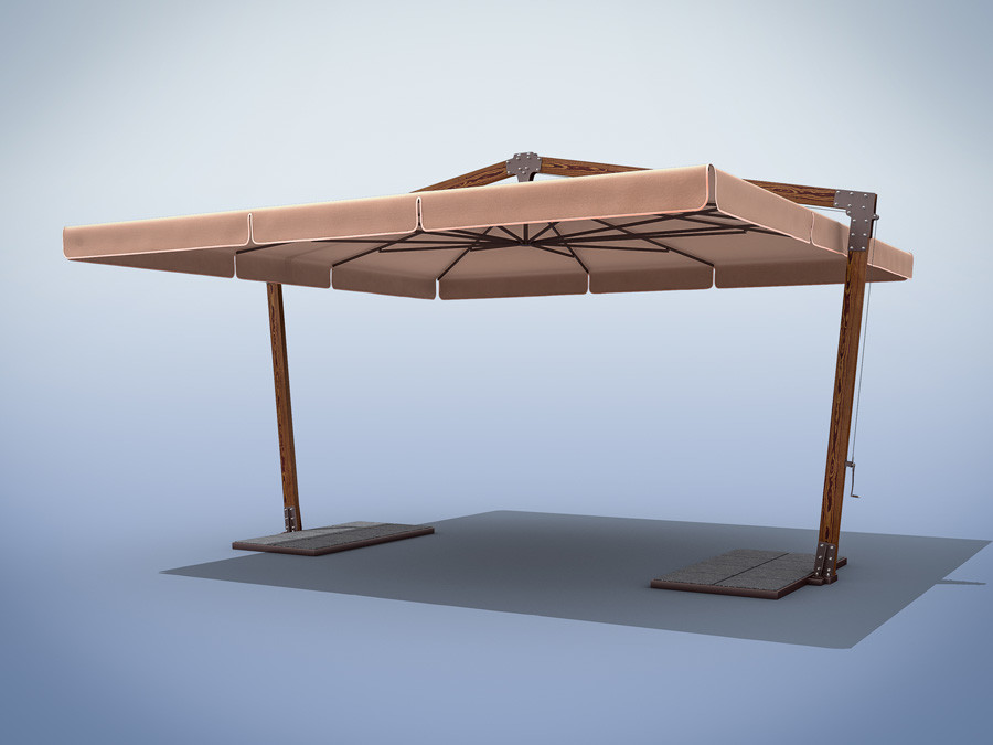 Зонт на двойной опоре 6 х 6 м.